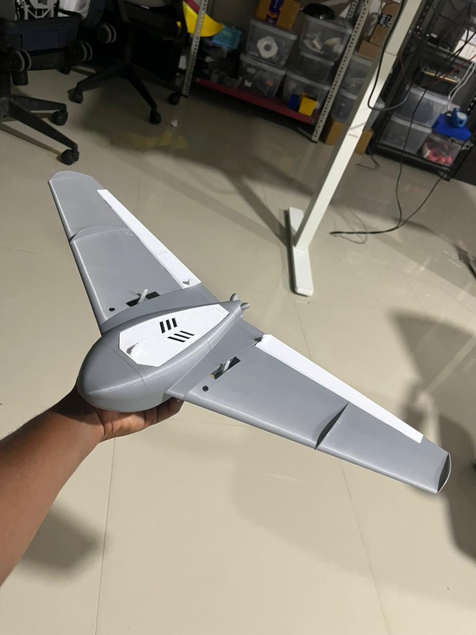 3D printed grey flying wing — Miniwing design